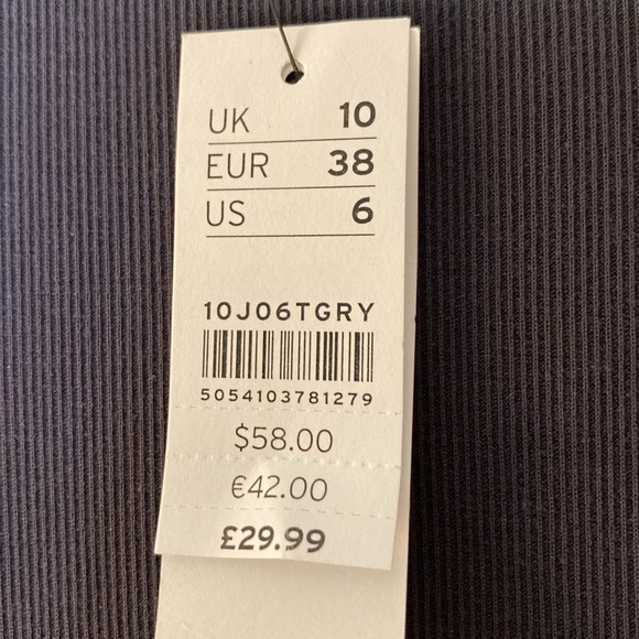 TOPSHOP dark grey dress size 6 - Picture 4 of 6